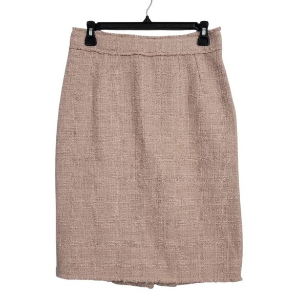 NWT‎ Dolce & Gabbana Light Pink Tweed Pencil Skirt Sz 44 US 8 Classic Elegant - Picture 1 of 11